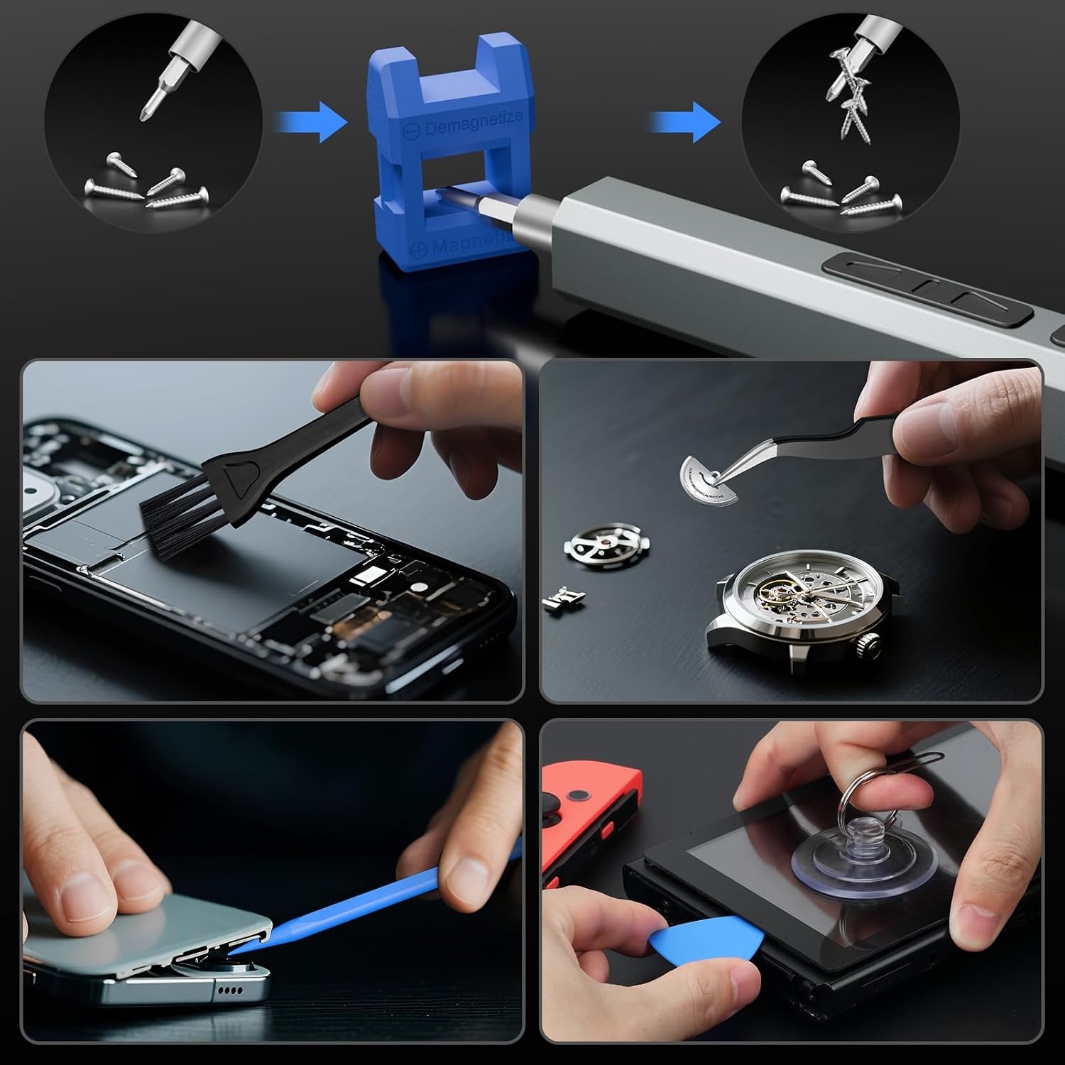 image:imageSTREBITO 144Piece Upgraded Electric ScrewdriverBlue