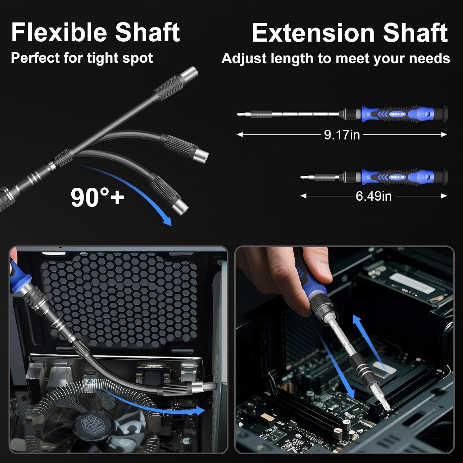 image:imageSTREBITO 144Piece Upgraded Electric ScrewdriverBlue