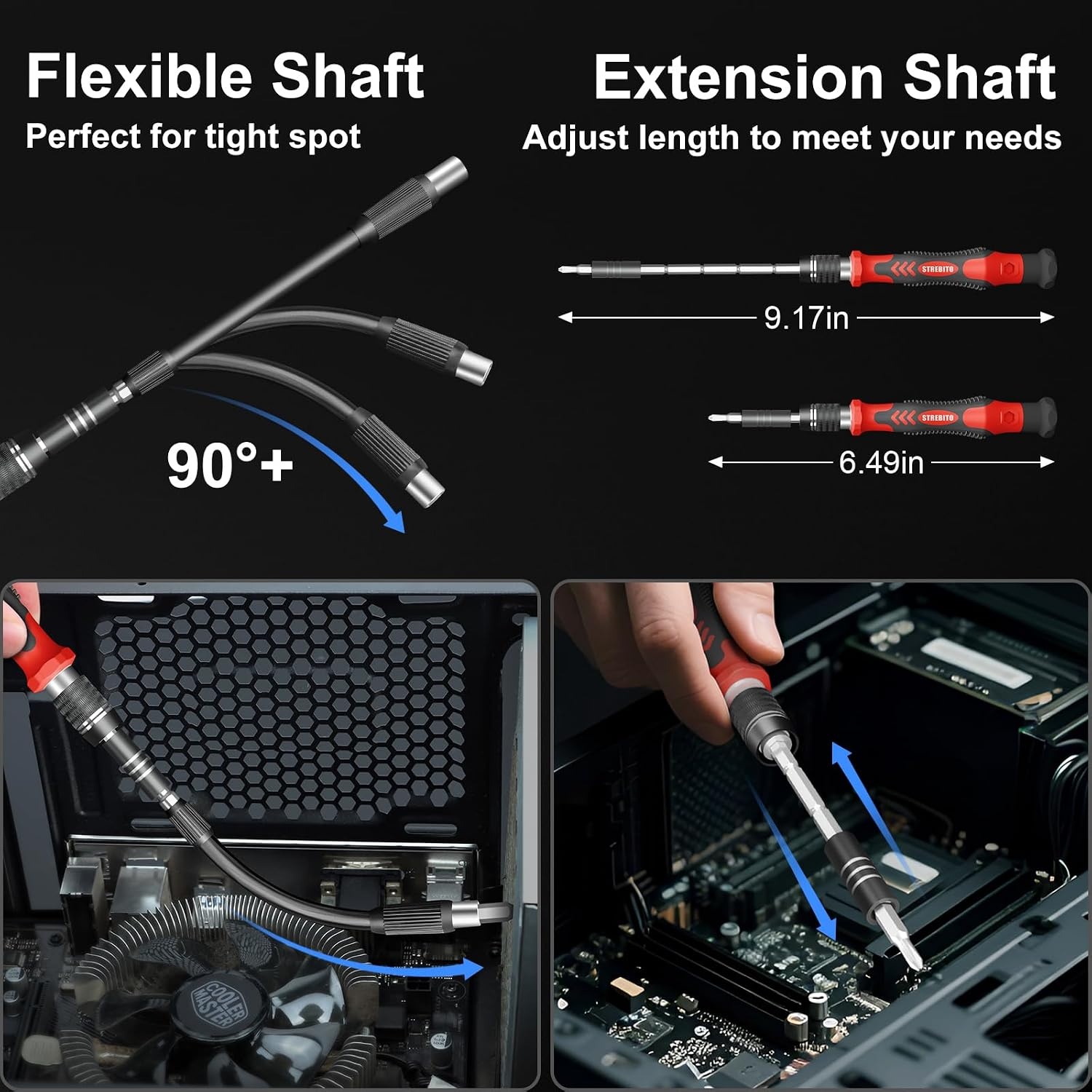 image:imageSTREBITO 144Piece Upgraded Electric ScrewdriverUpgradedred