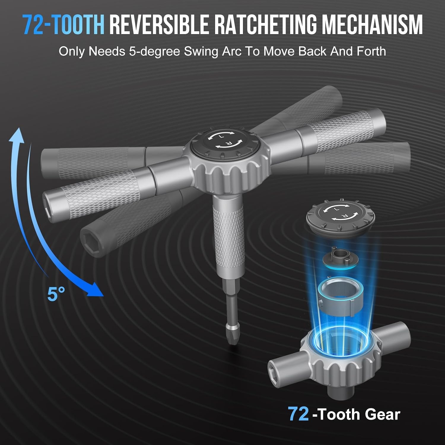 image:imageSTREBITO 71 in 1 THandle Ratchet Screwdriver Set Magnetic Screwdriver SetBlack
