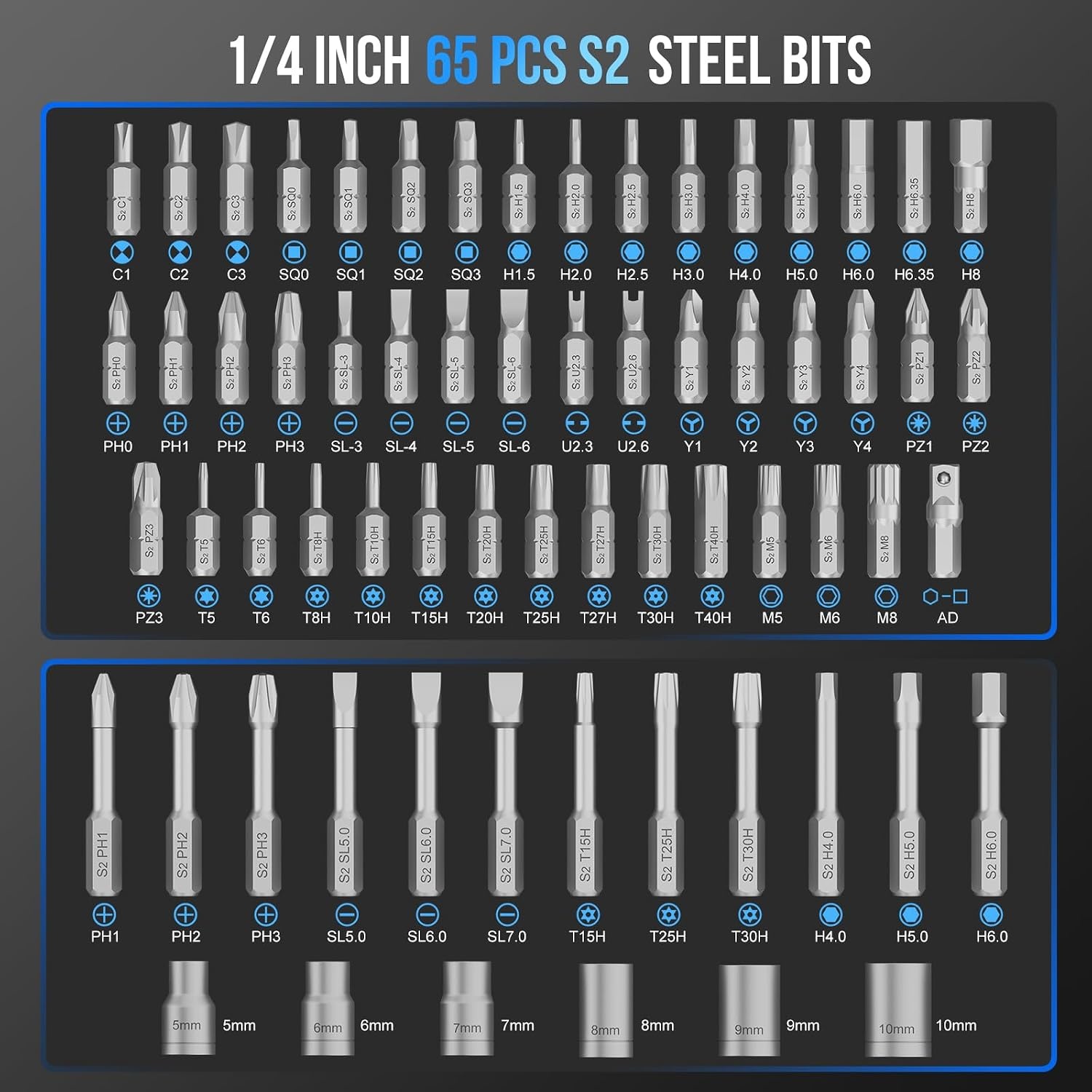 image:imageSTREBITO 71 in 1 THandle Ratchet Screwdriver Set Magnetic Screwdriver SetBlack