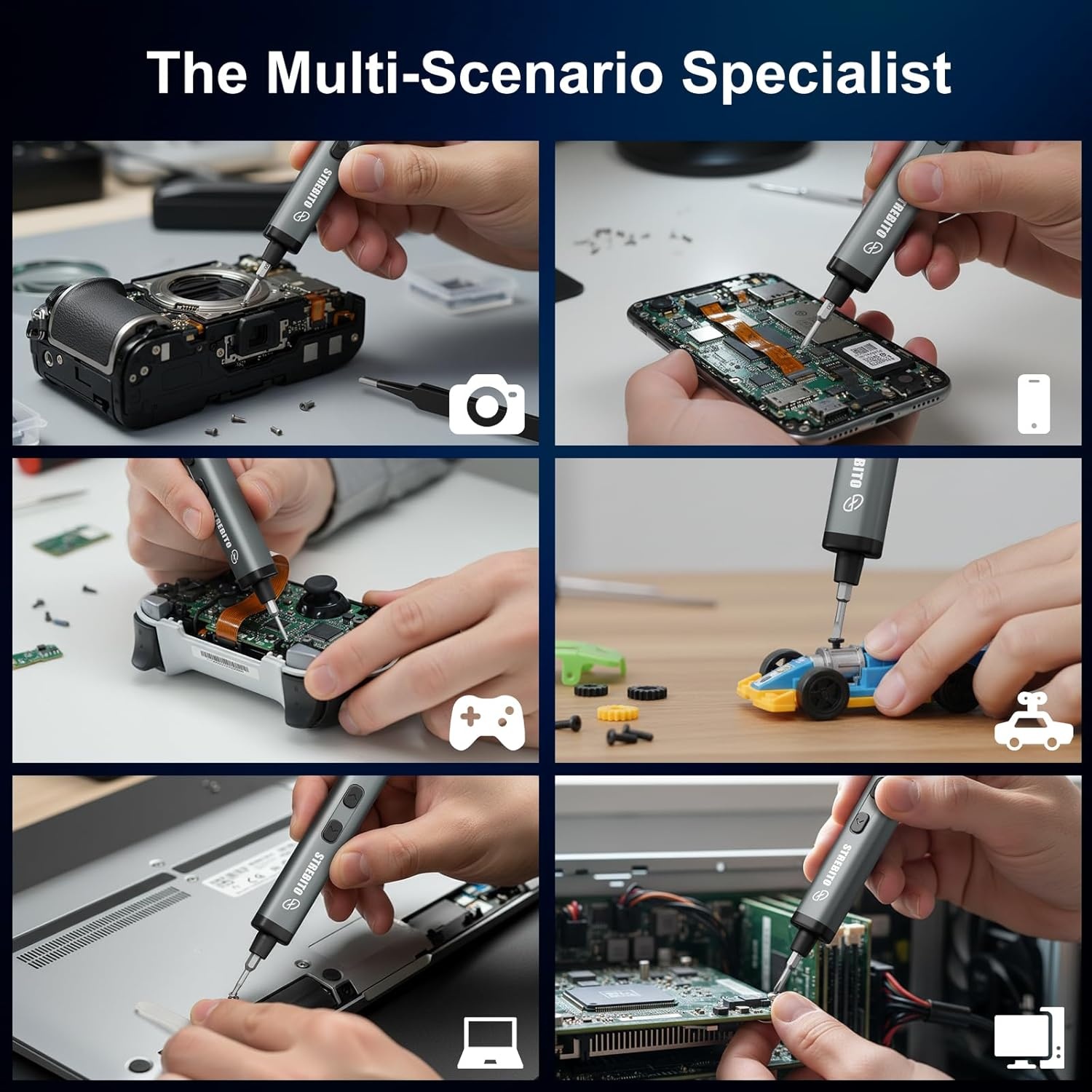 image:imageSTREBITO 78 IN 1 Mini Electric Screwdriver Set Cordless Screwdriver KitSCREEN