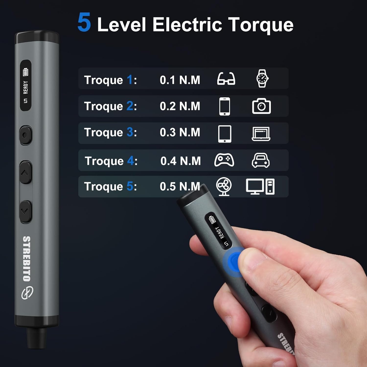 image:imageSTREBITO 78 IN 1 Mini Electric Screwdriver Set Cordless Screwdriver KitSCREEN