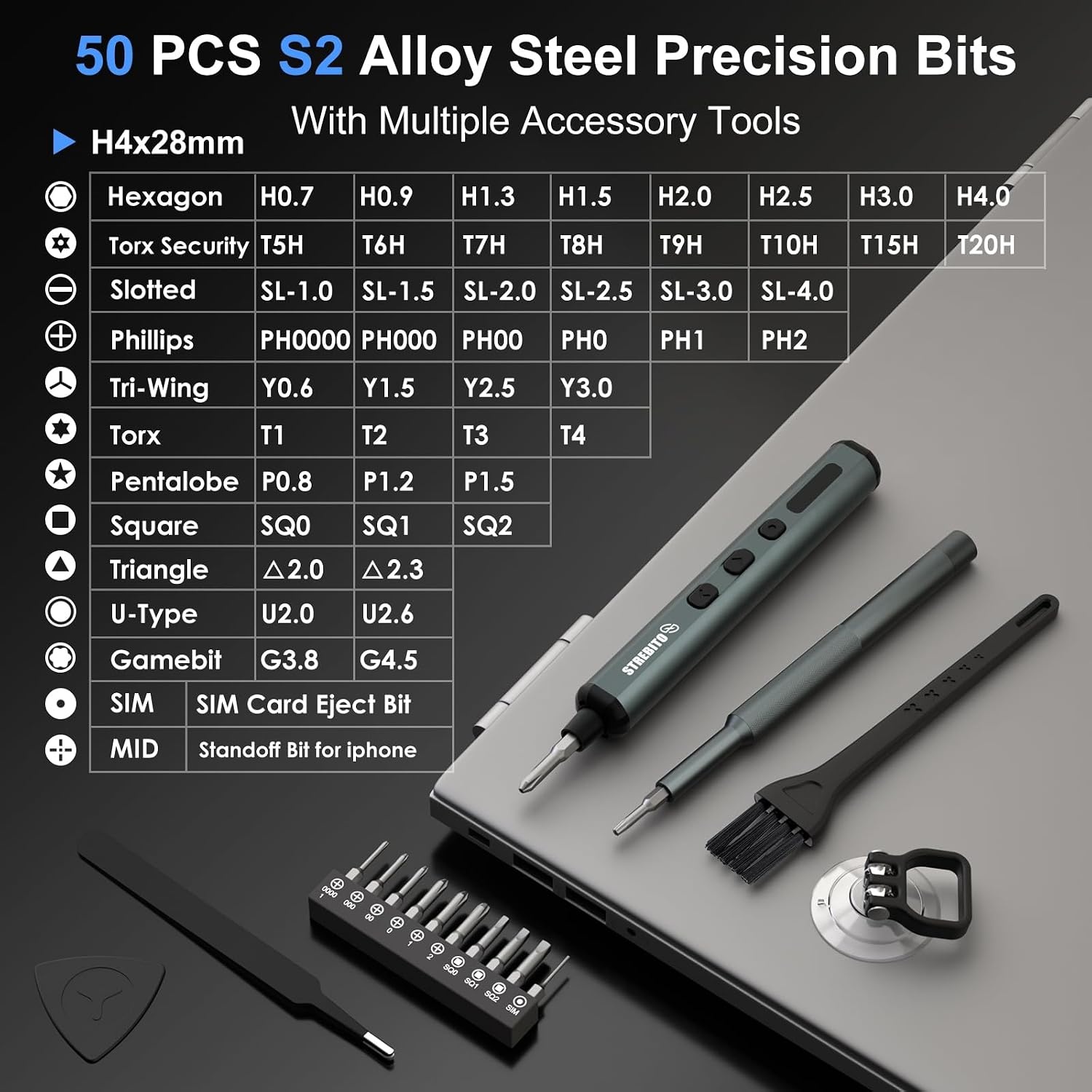 image:imageSTREBITO Electric Screwdriver Set 67 in 1 Electric Precision ScrewdriverStandard Black