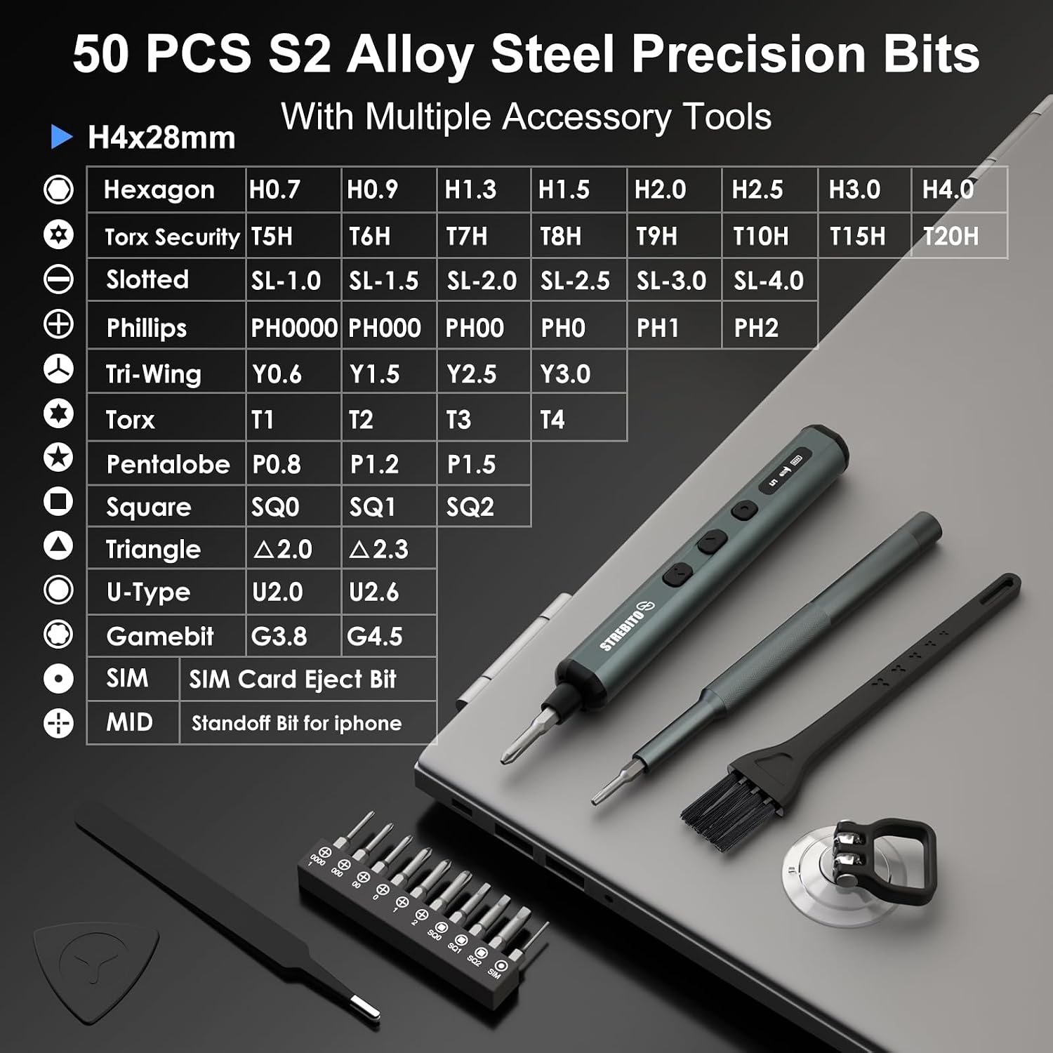 image:imageSTREBITO Electric Screwdriver Set 67 in 1 Electric Precision ScrewdriverUpgraded Black