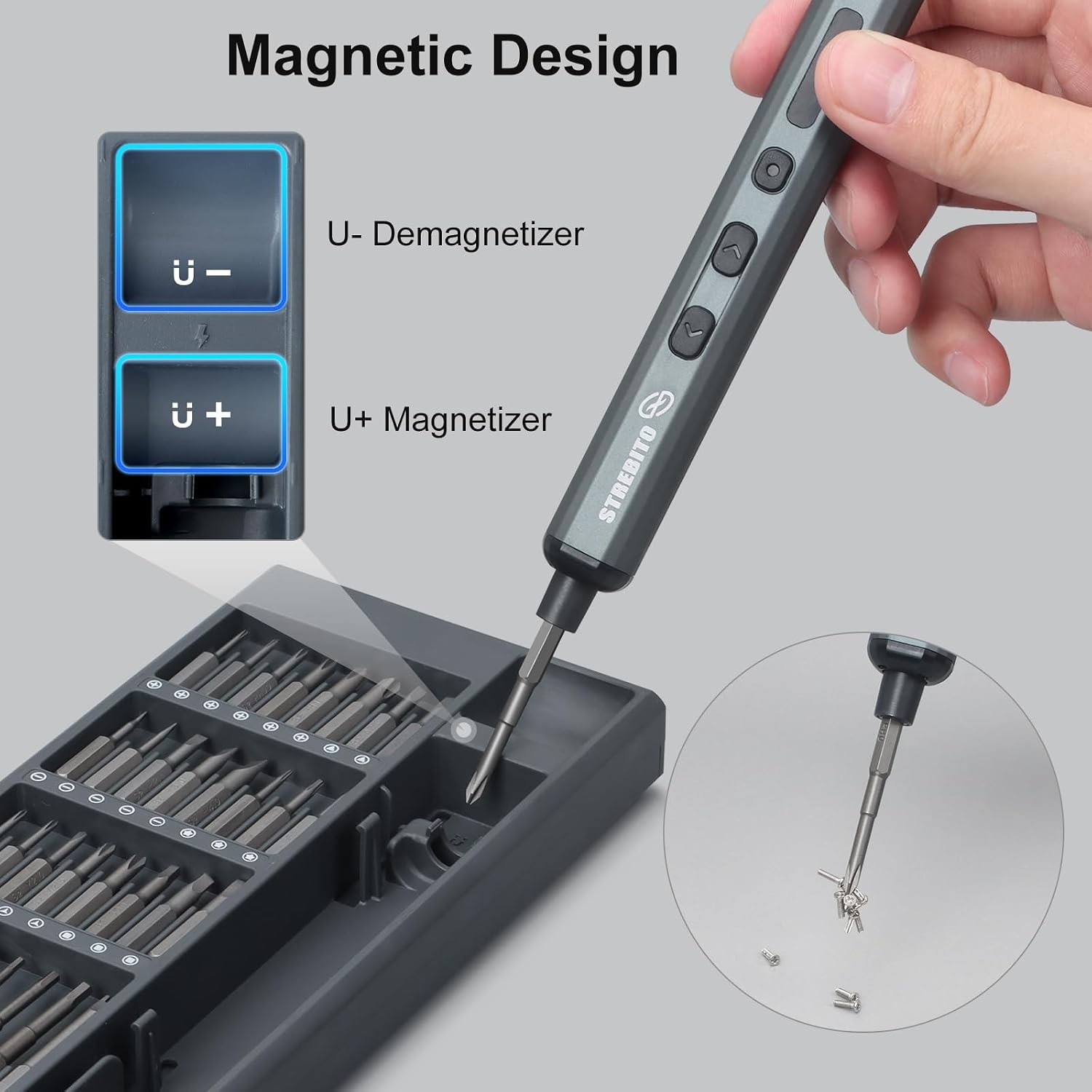 image:imageSTREBITO Mini Electric Screwdriver 70 in 1 Small electric screwdriver SetStandard