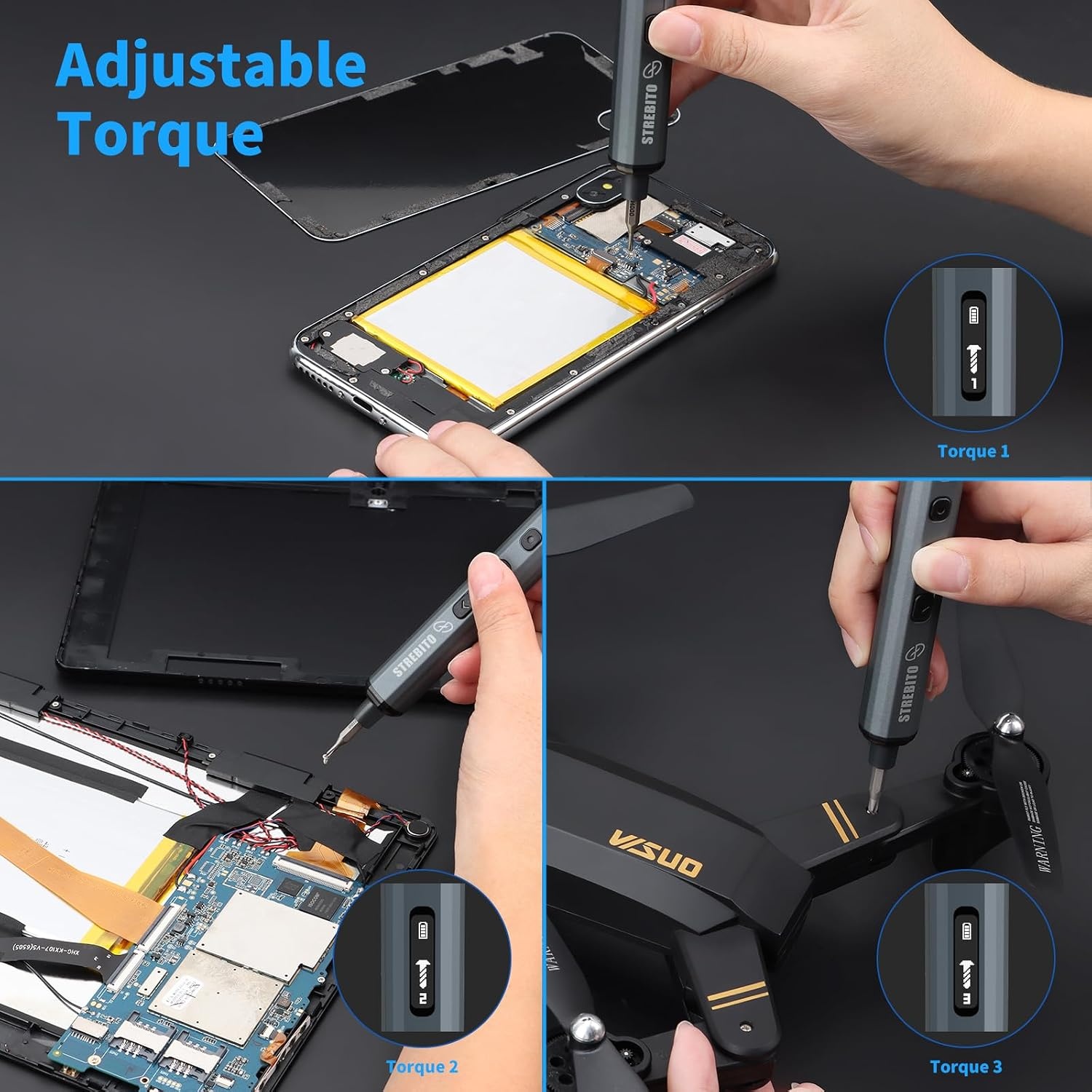 image:imageSTREBITO Mini Electric Screwdriver 70 in 1 Small electric screwdriver SetUpgraded