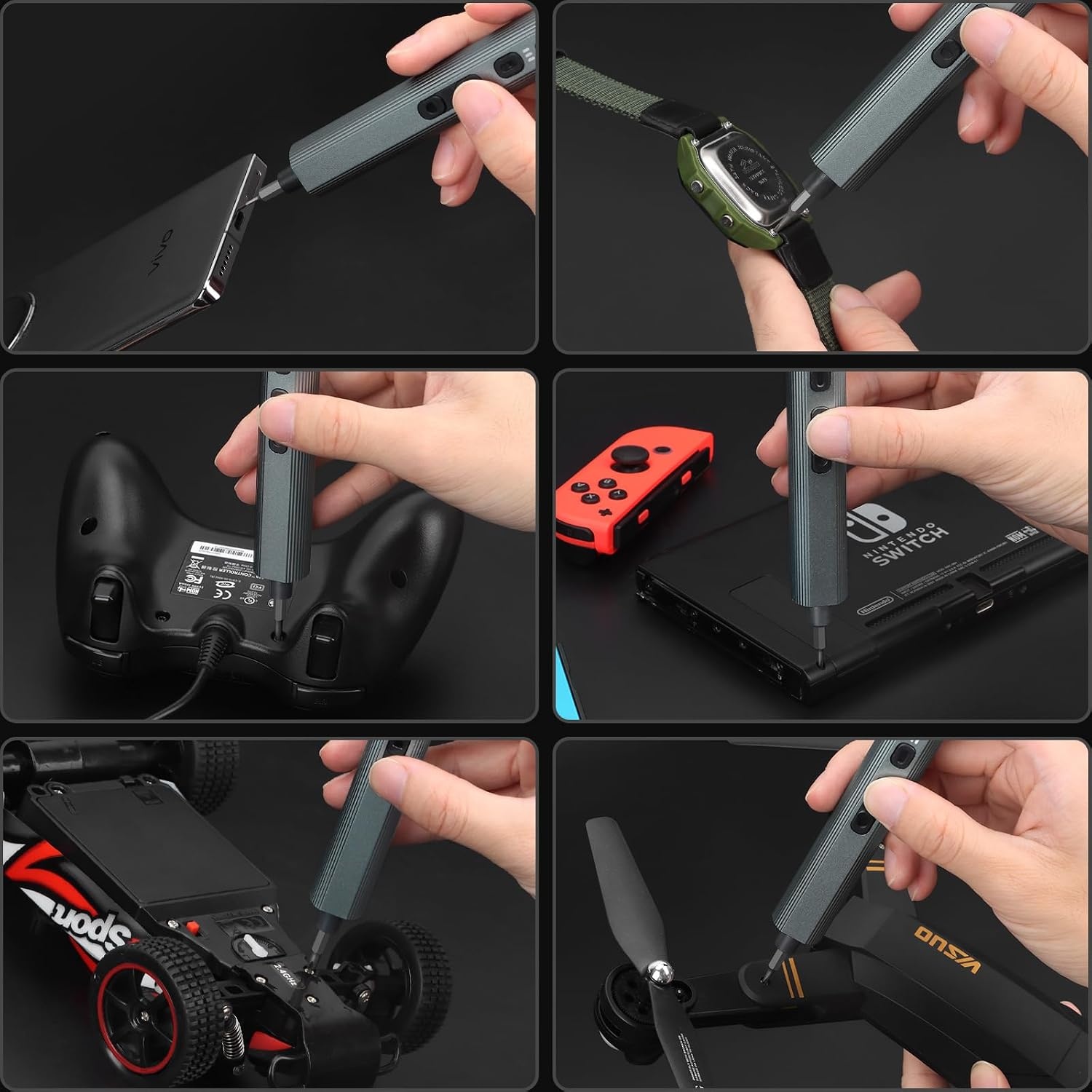 image:imageSTREBITO Mini Electric Screwdriver Set 155 in 1 Small Electric ScrewdriverBlack