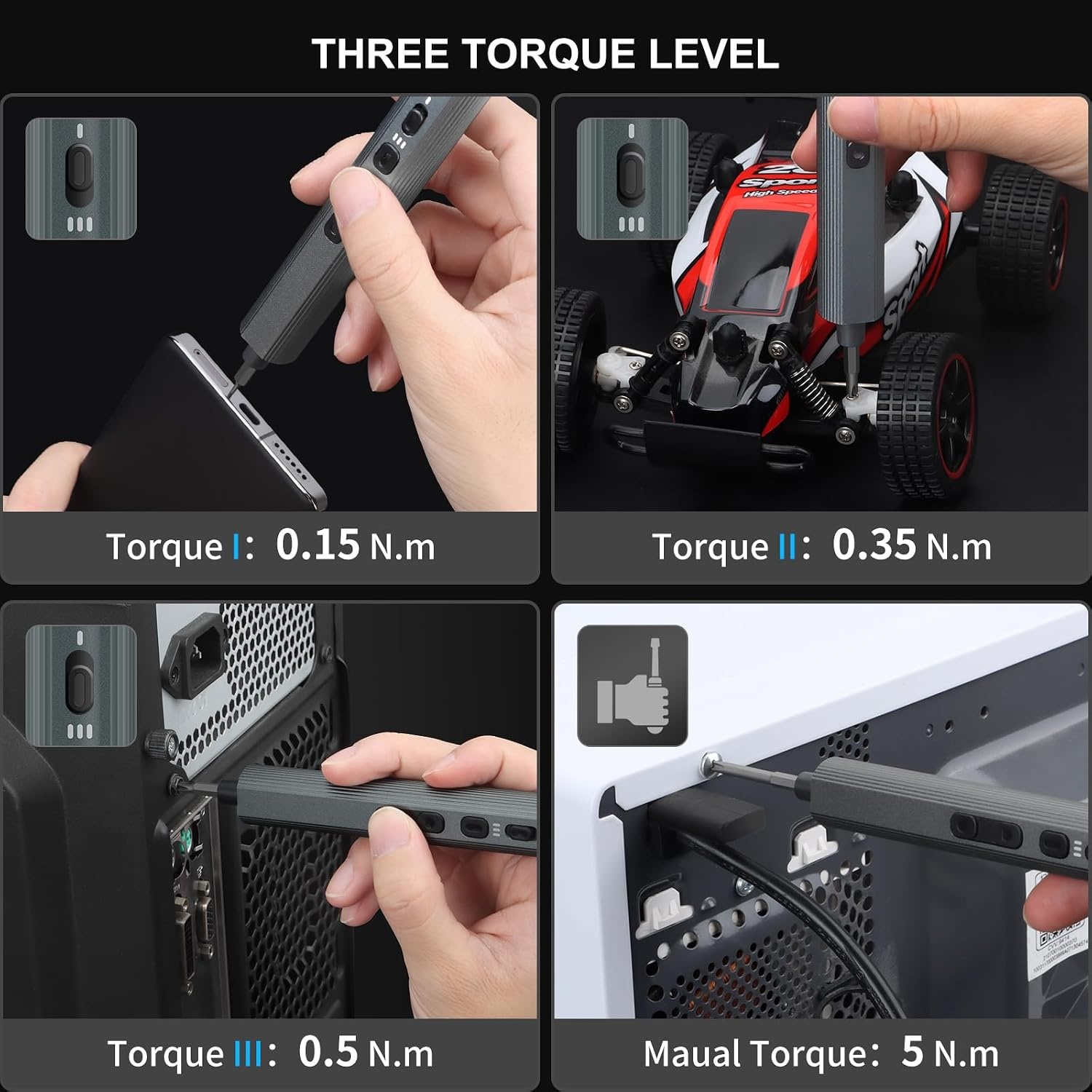 image:imageSTREBITO Mini Electric Screwdriver Set 155 in 1 Small Electric ScrewdriverGrey