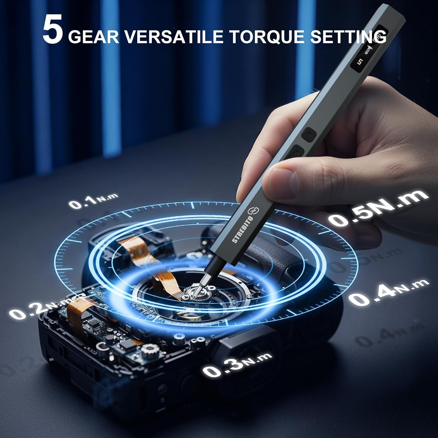 image:imageSTREBITO Mini Electric Screwdriver Set 155 in 1 Small Electric ScrewdriverUpgradedblue