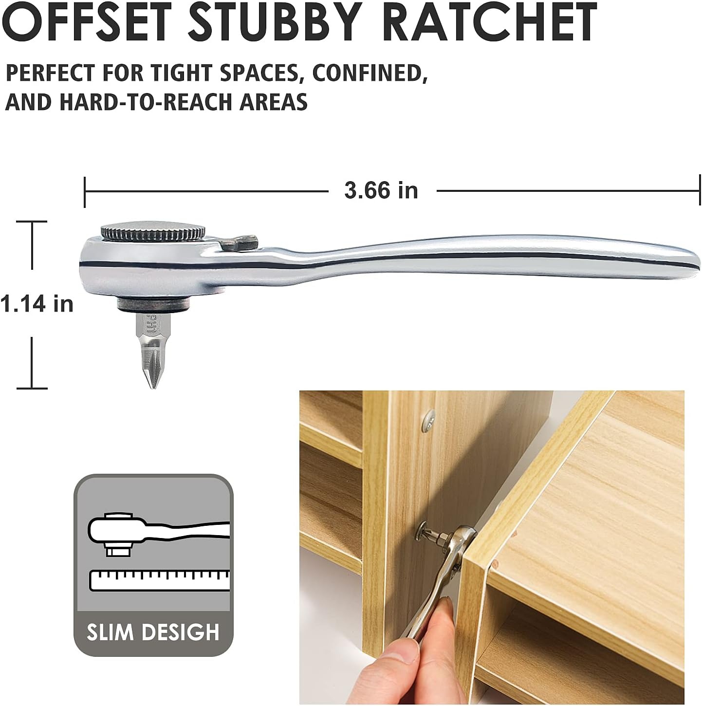image:imageSTREBITO Right Angle Screwdriver 32Piece 14 Inch Mini Ratchet Set32 in 1