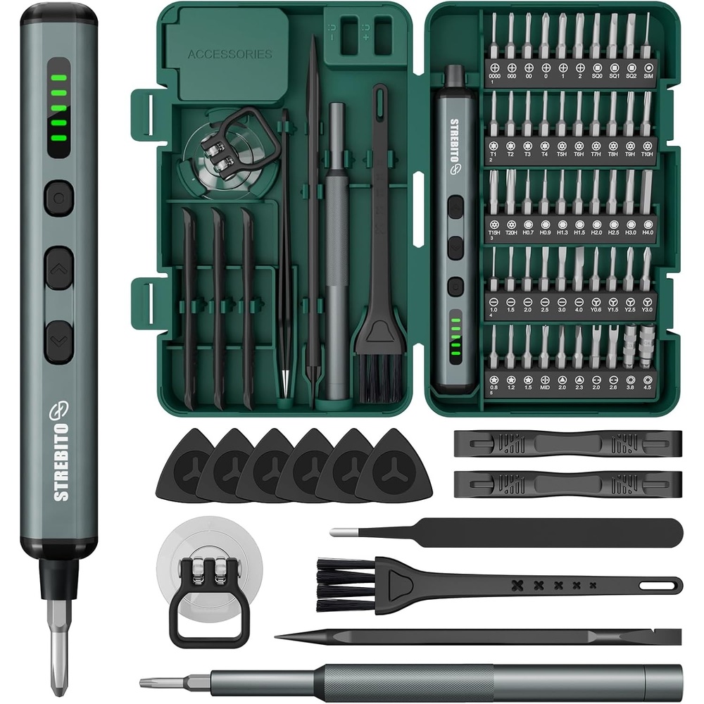 image:imageSTREBITO Electric Screwdriver Set 67 in 1 Electric Precision ScrewdriverStandard Green