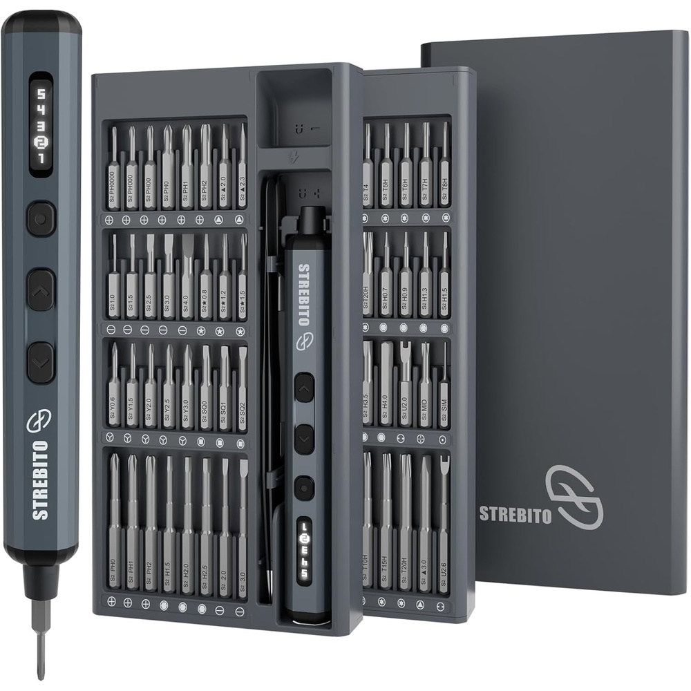 image:imageSTREBITO Mini Electric Screwdriver 70 in 1 Small electric screwdriver SetUpgraded