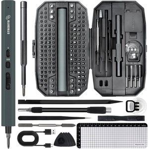 STREBITO Mini Electric Screwdriver Set 155 in 1, Small Electric Screwdriver(Black)